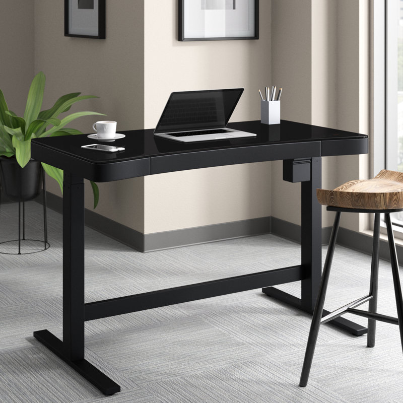 Upper Square™ Babin Adjustable Glass Top Metal Base Standing Desk